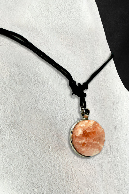 Salt Pendant on Round Alloy – Rope or Metal Chain Necklace